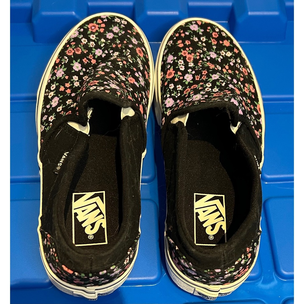 Vans Classic Slip-On Black Ditsy Floral Canvas Sneakers Womens 9 500714